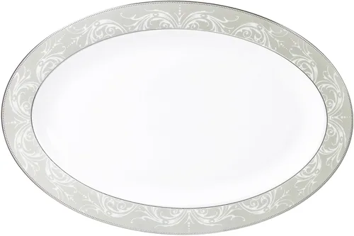 Vista 2 de Juego de vajilla de porcelana con borde plateado de 57 piezas, servicio para 8-Olympia-Mix & Match