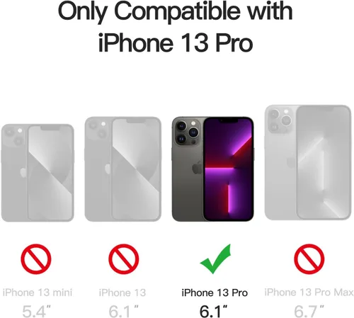 Vista 2 de JETech Funda mate para iPhone 13 Pro de 6.1 pulgadas, a prueba de golpes, protección contra caídas de grado militar, cubierta trasera translúcida