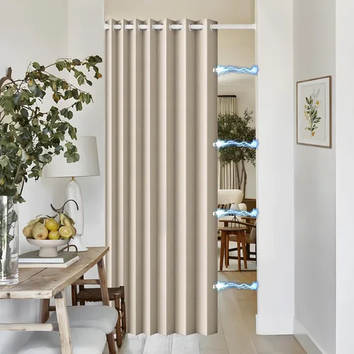 Vista 42 de Cortinas plisadas completamente opacas con cierre magnético, 72 pulgadas de largo, para interiores y exteriores, 1 panel, 45 pulgadas de ancho x 72