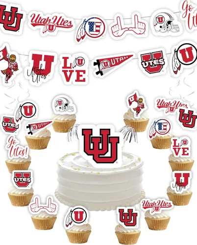 Vista 14 de Suministros de fiesta de la Universidad de Alabama para fútbol de Bama, regalo de cumpleaños Roll Tide, pancarta de fiesta de graduación de UA