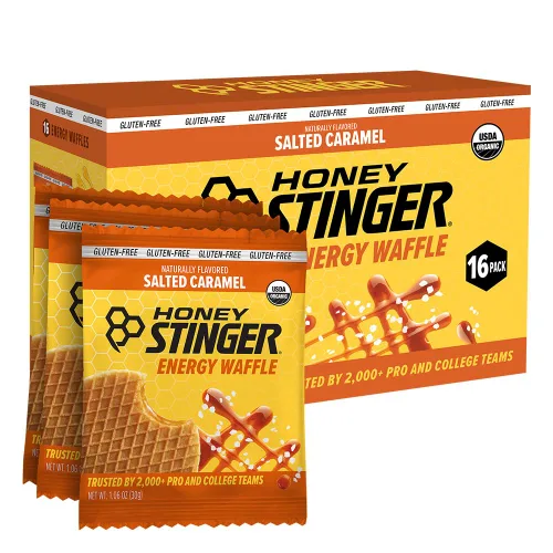 Vista 20 de Honey Stinger Gofle de arce de mantequilla de almendra orgánica, estroopwafel energético para ejercicio, resistencia y rendimiento, nutrición