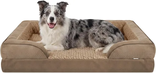 Vista 60 de L Plus - Cama ortopédica para perros grandes, sofá lavable para perros con espuma para huevos, forro impermeable y parte inferior antideslizante