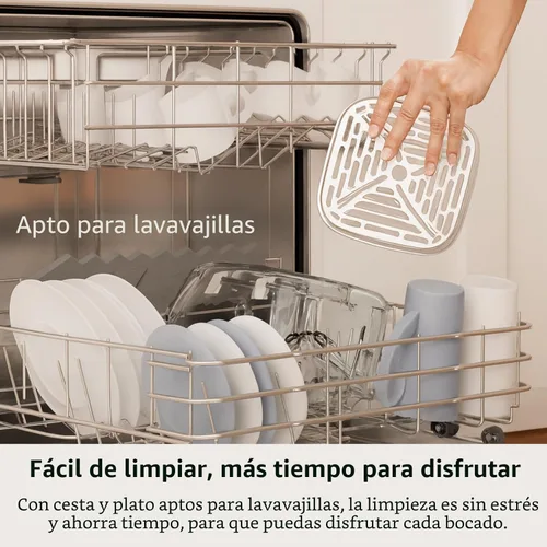 Vista 9 de Freidora de aire de vidrio ClearView 4.2QT 8 en 1 no tóxica, beige