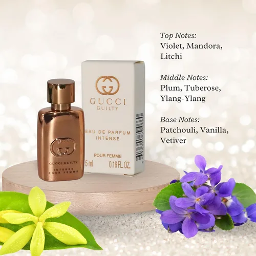 Vista 3 de Gucci Perfume Guilty para mujer Eau De Parfum Intense Mini Perfume Splash 0.16 Fl Oz