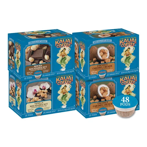 Vista 58 de Kauai Coffee Cápsulas K-Cup para cafeteras Keurig, café arábica, 10% hawaiano, tostado medio, aroma brillante con notas florales, descafeinado, 1