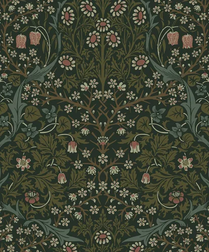 Vista 13 de NextWall - Papel pintado de jardín victoriano floral de pelar y pegar (Blacksmith & Cliffside)