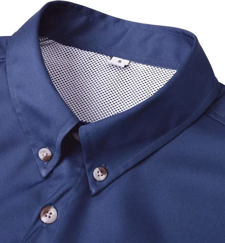 Vista 5 de Alimens & Gentle - Camisa de pesca de manga corta con protección solar, transpirable, casual, con botones, camisas