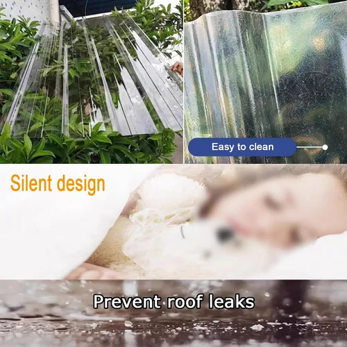 Vista 5 de Paneles de iluminación diurna FRP de 0.087 in de grosor, hoja de techo transparente, material corrugado para techos, tablero a prueba de lluvia 1