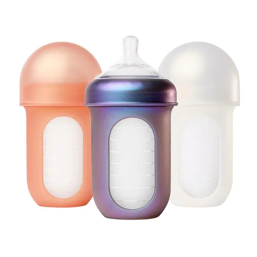 Vista 10 de Boon Nursh - Biberones de silicona para bebé, bloque de color, 8 onzas, 3 unidades Juego