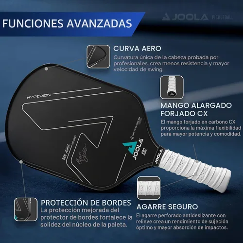 Vista 3 de JOOLA Professional Pickleball Paddles – Raw Carbon Fiber Surface – Built for Spin, Speed & Control – Hyperion, Solaire, Perseus & Scorpeus – Swift &