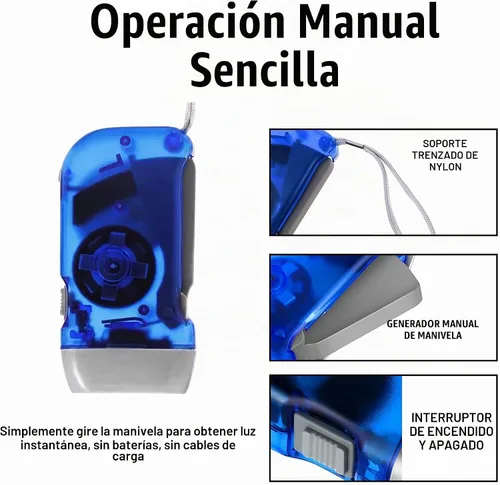 Vista 7 de Evelots - Linternas de emergencia con manivela - 4 unidades - para camping, hogar, automóvil - Luces LED brillantes dobles - Ideal para senderismo