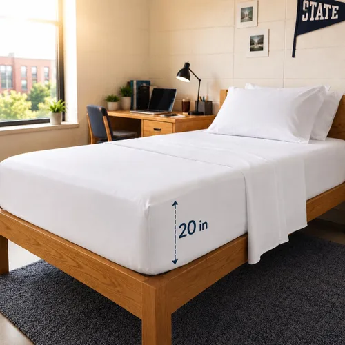 Vista 9 de SLEEP ZONE Juego de sábanas de bolsillo extra profundo de 18 pulgadas para niños, 3 piezas, sábanas súper suaves para colchones profundos