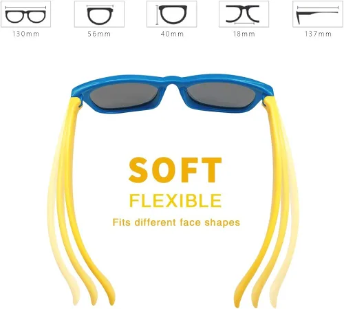Vista 3 de MOTOEYE SUMMER SALE - Gafas de sol para niños polarizadas y flexibles y 100% protección UV para edades de 4 a 9 años, estilos para niñas y niños