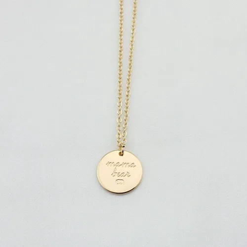 Vista 2 de LUIWIN Collar de disco inspirador chapado en oro de 18 quilates, con cita personalizada, diseño de motivación, colgante de disco minimalista, regalo