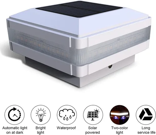 Vista 9 de FVTLED Flexfit - Paquete de 8 luces solares para postes de madera para exteriores, funciona con energía solar, para postes de madera de 3.5 x 3.5, 4