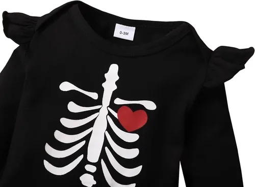 Vista 2 de ROMPERINBOX baby-girls Halloween-black Skeleton