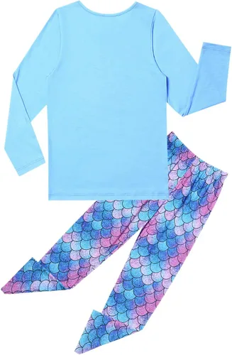 Vista 30 de QPANCY Conjunto de pijamas a juego para niñas y muñecas, pijamas de manga larga para otoño e invierno
