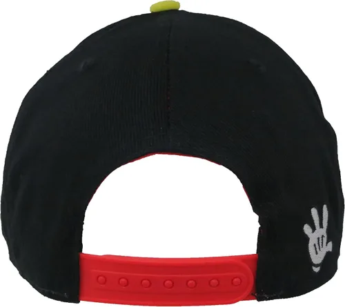 Vista 3 de Disney Mickey Mouse Comics - Gorra de béisbol para adultos color rojo y negro