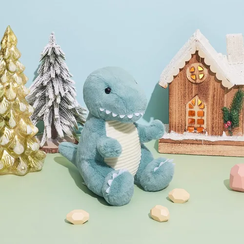 Vista 6 de TCBunny Peluche de dinosaurio bebé de 12 pulgadas, regalos para cumpleaños, San Valentín, Navidad (T-Rex, azul) (BPT-0008-BL)
