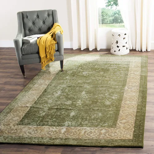 Vista 10 de SAFAVIEH Silk Road Collection SKR213G - Alfombra decorativa de lana tradicional hecha a mano, 2 x 3 pies, color granate y marfil