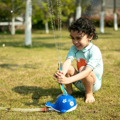 Vista 6 de JOYIN Splash Whale Yard - Aspersor de agua para niños, juguete de aspersor al aire libre