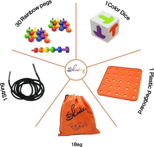 Vista 7 de Skoolzy Peg Board - Juguetes apilables para niños pequeños, juguetes de plástico para niños pequeños