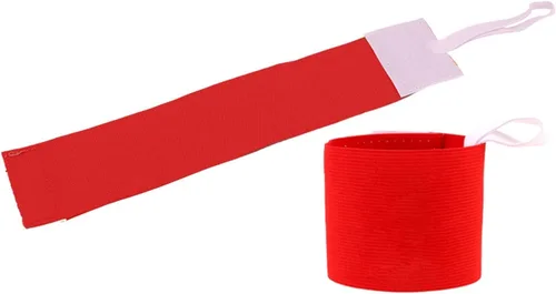 Vista 3 de 1 brazalete rojo para adulto, elástico, antideslizante, ajustable, color neón, adhesivo para fútbol, entrenamiento, equipo, suministros deportivos