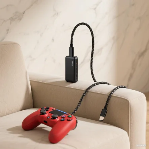 Vista 2 de Paquete de 2 cables de carga para controlador PS5 de 6.6 pies, USB C a USB C, cable de sincronización para Xbox Series S/X, PlayStation 5 DualSense
