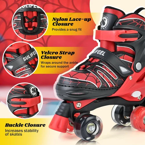 Vista 3 de SULIFEEL - Patines ajustables para niños para niños de 3-5, 5-8, 6-12 años con ruedas iluminadas ajustables de 4 tamaños, el mejor regalo para niños