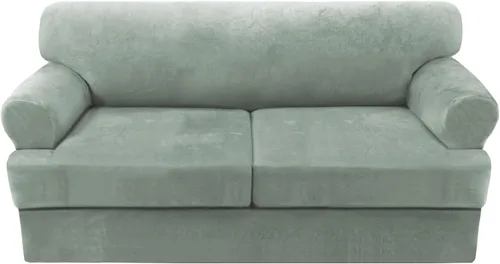 Vista 11 de H.VERSAILTEX Funda para sofá de 2 piezas, fundas para sillón con cojines en forma de T, funda para sofá de terciopelo grueso, protector de muebles