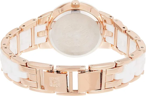 Vista 2 de Anne Klein Reloj de pulsera de cerámica con esfera de diamante auténtica para mujer