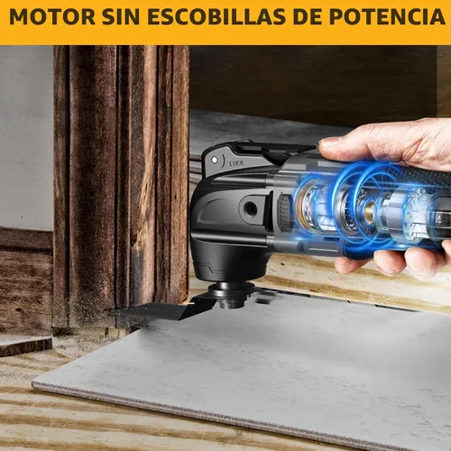Vista 4 de Cerycose Herramienta oscilante inalámbrica compatible con batería Dewalt de 20 V, 21000 OPM Max sin escobillas con mango auxiliar, multiherramienta