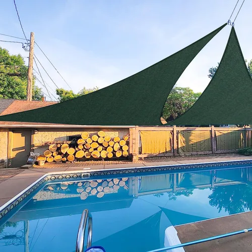 Vista 10 de E&K Sunrise 2 x 2 x 2 pies Toldo de sol triangular, toldo de sombra con bloqueo de rayos UV para patio, jardín y exterior (marrón)