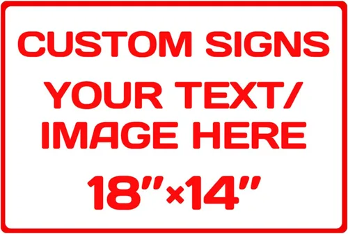 Vista 12 de Letreros metálicos personalizados de aluminio resistentes a la intemperie, texto e imagen personalizados, varios tamaños, peligro, jardín, puerta
