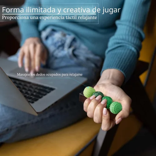 Vista 4 de luckdoor Bolas Magnéticas de Silicona Fidget para Adultos y Adolescentes, 4PCS Juguetes Sensoriales para Aliviar el Estrés para Autismo TDAH