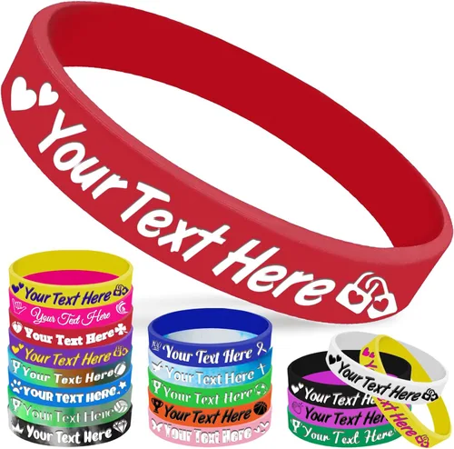 Vista 17 de Pulseras de silicona personalizadas, pulseras de goma personalizadas a granel para eventos, regalos de motivación deportiva, apoyos para hombres