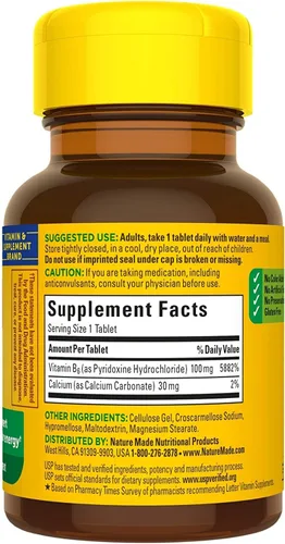 Vista 3 de Nature Made Vitamina B-6 100 mg comprimidos 100 ea (paquete de 4)