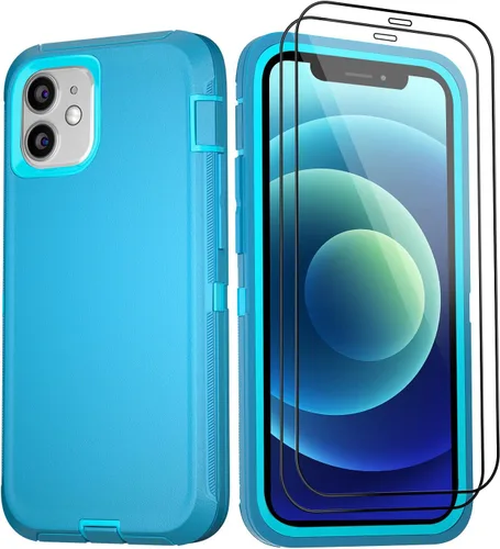 Vista 33 de Funda para iPhone 12 Mini con funda de clip para cinturón y 2 protectores de pantalla, funda de protección completa resistente de grado militar a