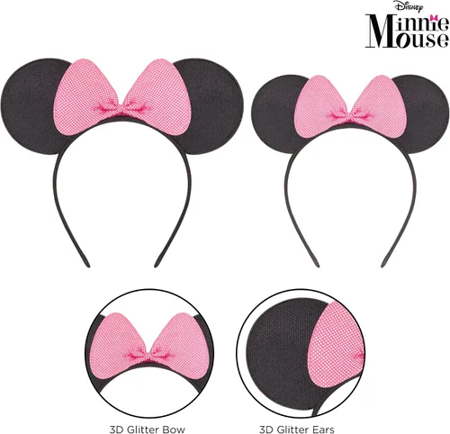 Vista 3 de Disney Minnie Mouse Ears Adult, Set of 2 Headbands for Mommy and Me, Matching for Adult and Little Girl