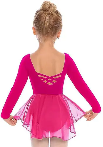 Vista 16 de Arshiner Vestido de ballet clásico de manga larga para niñas Negro