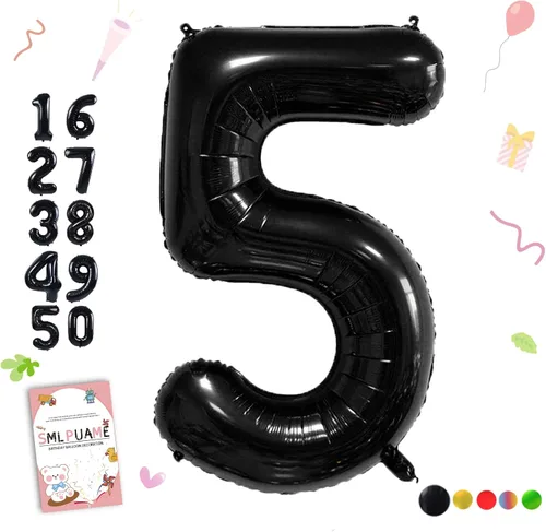 Vista 190 de Globos grandes de 40 pulgadas de números del 0 al 9, globos numéricos para decoración de fiesta de cumpleaños, globos de helio de aluminio