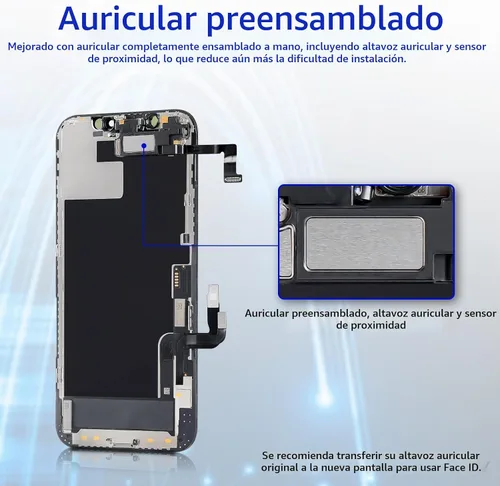 Vista 3 de [OLED] para iPhone 12 12 Pro Reemplazo de pantalla con altavoz frontal