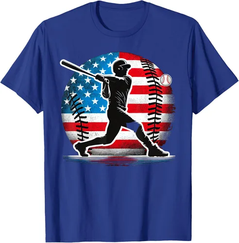 Vista 25 de Camiseta de jugador de béisbol estadounidense con bandera de Estados Unidos
