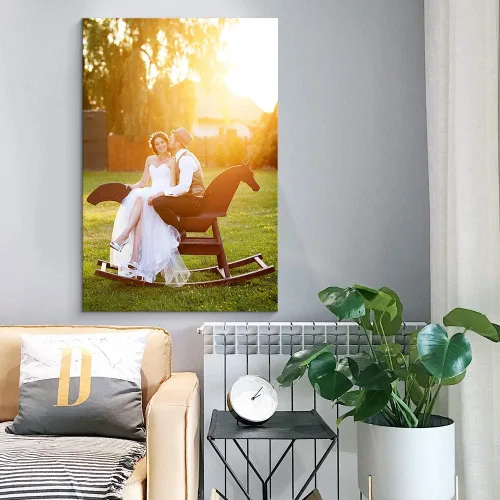 Vista 4 de NWT Impresiones en lienzo personalizadas con tus fotos para bodas, cuadros de lienzo personalizados para pared para imprimir enmarcadas de 10 x 8