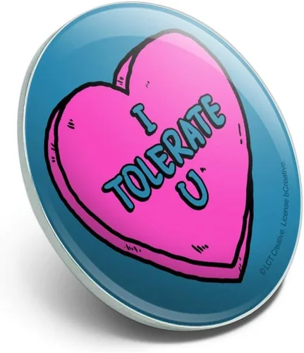 Vista 2 de I Tolerate U Love You Funny Humor Metal 1.1" Tie Tack Hat Solapa Pin Pinback, Metal Resina Níquel