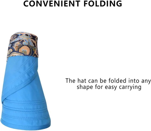 Vista 6 de KXF Sombreros de sol para mujer, protección solar, ala ancha, plegable, para verano, con parte superior desmontable