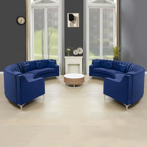 Vista 9 de Legend Vansen L - Sofá de terciopelo semicírculo de 141.34 pulgadas, sofá modular curvado de gran tamaño para sala de estar, oficina, apartamento