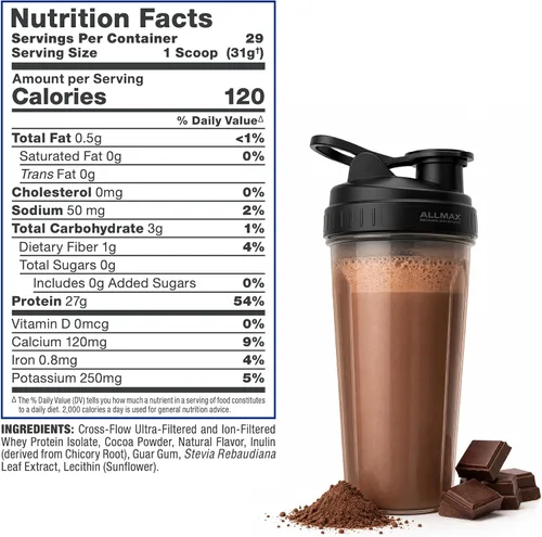 Vista 9 de ALLMAX ISONATURAL - Polvo aislado de proteína de suero de leche, 0.95 oz de proteína por cucharada, sin azúcar, cero grasa, 99% sin lactosa, sin