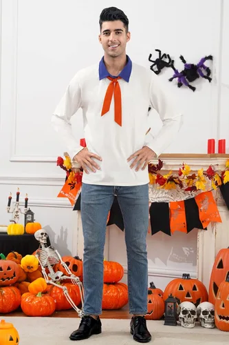 Vista 3 de Arvilhill Disfraz de Halloween para adultos, camisa de manga larga para cosplay
