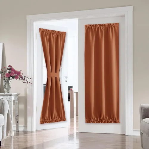 Vista 38 de PONY DANCE Persianas para puertas – Paneles opacos para tratamiento de ventanas, cortinas sólidas de alta resistencia con bolsillo para barra